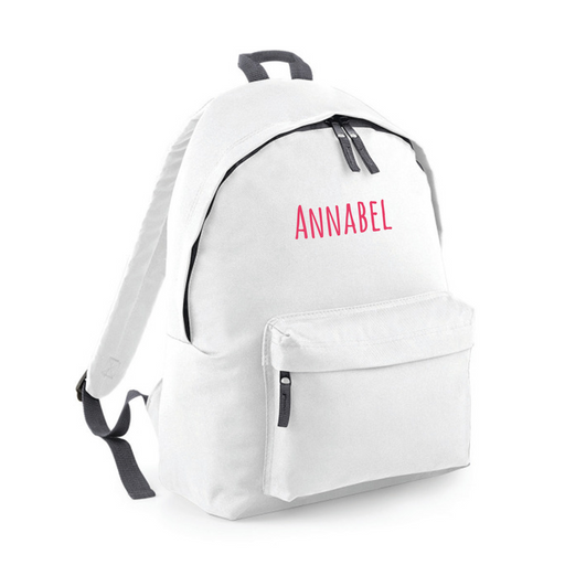 Backpack with Name - White My Customized